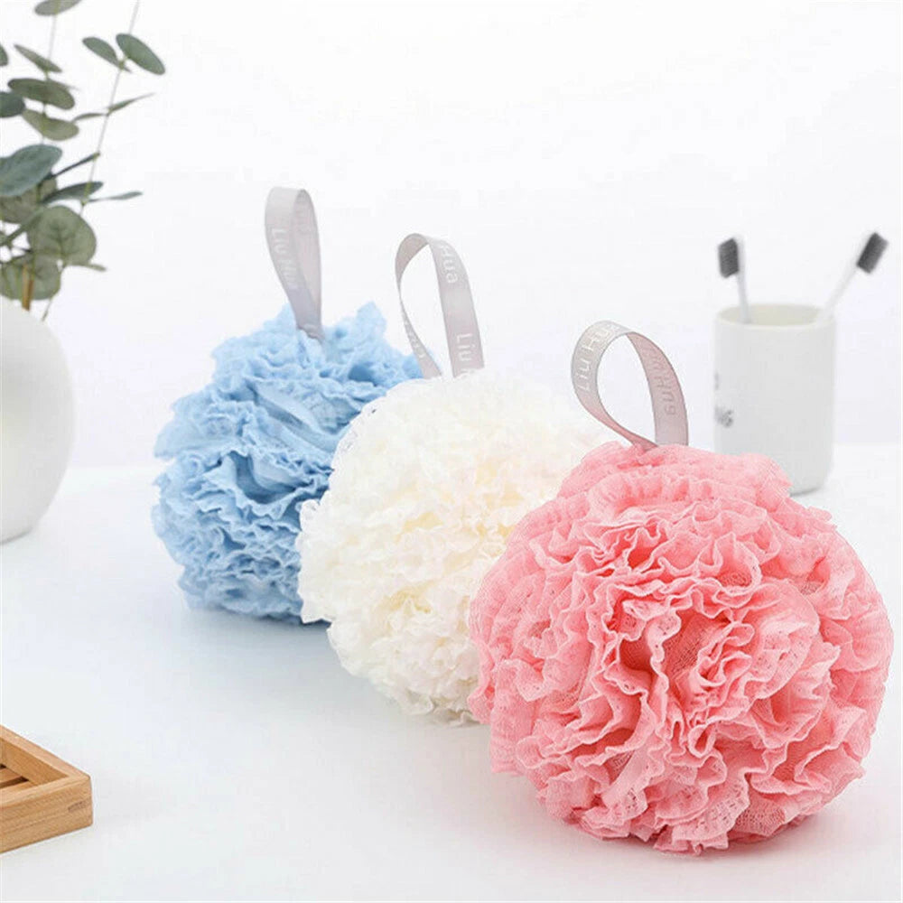 NEW Exfoliating Body Scrubber Sponge Flower Brush Puff Bath Loofah Mesh Shower
