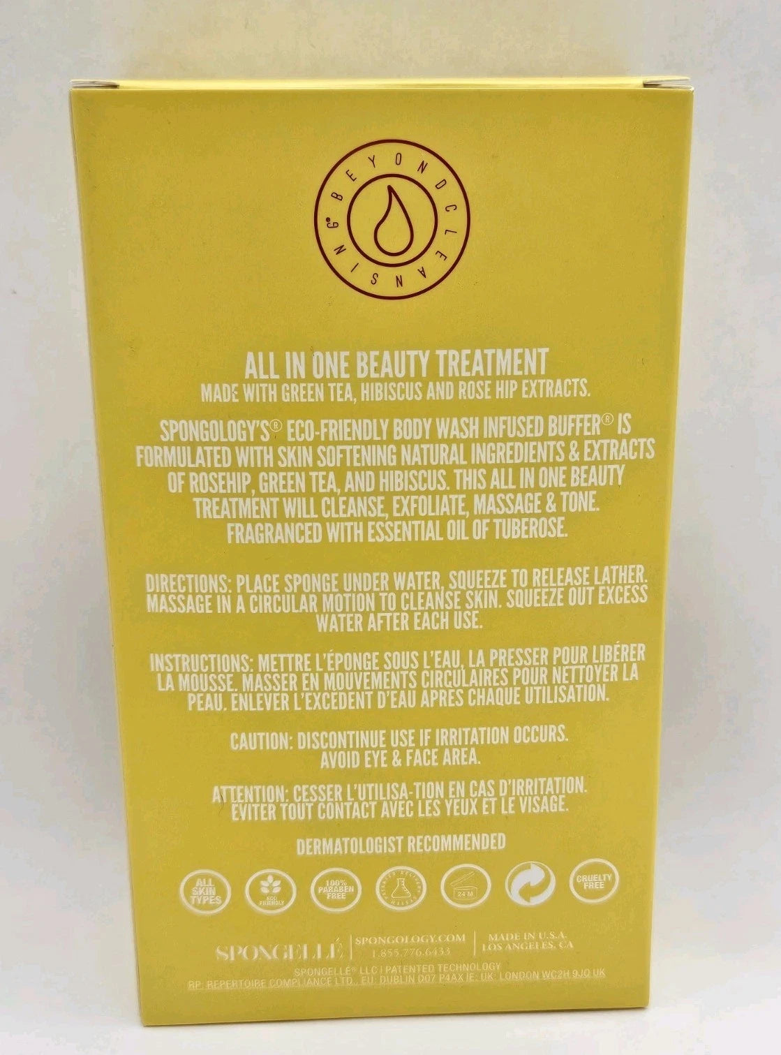 Spongelle Spongology Body Wash Infused Body Buffer Tuberose 4oz NEW 20+ Washes