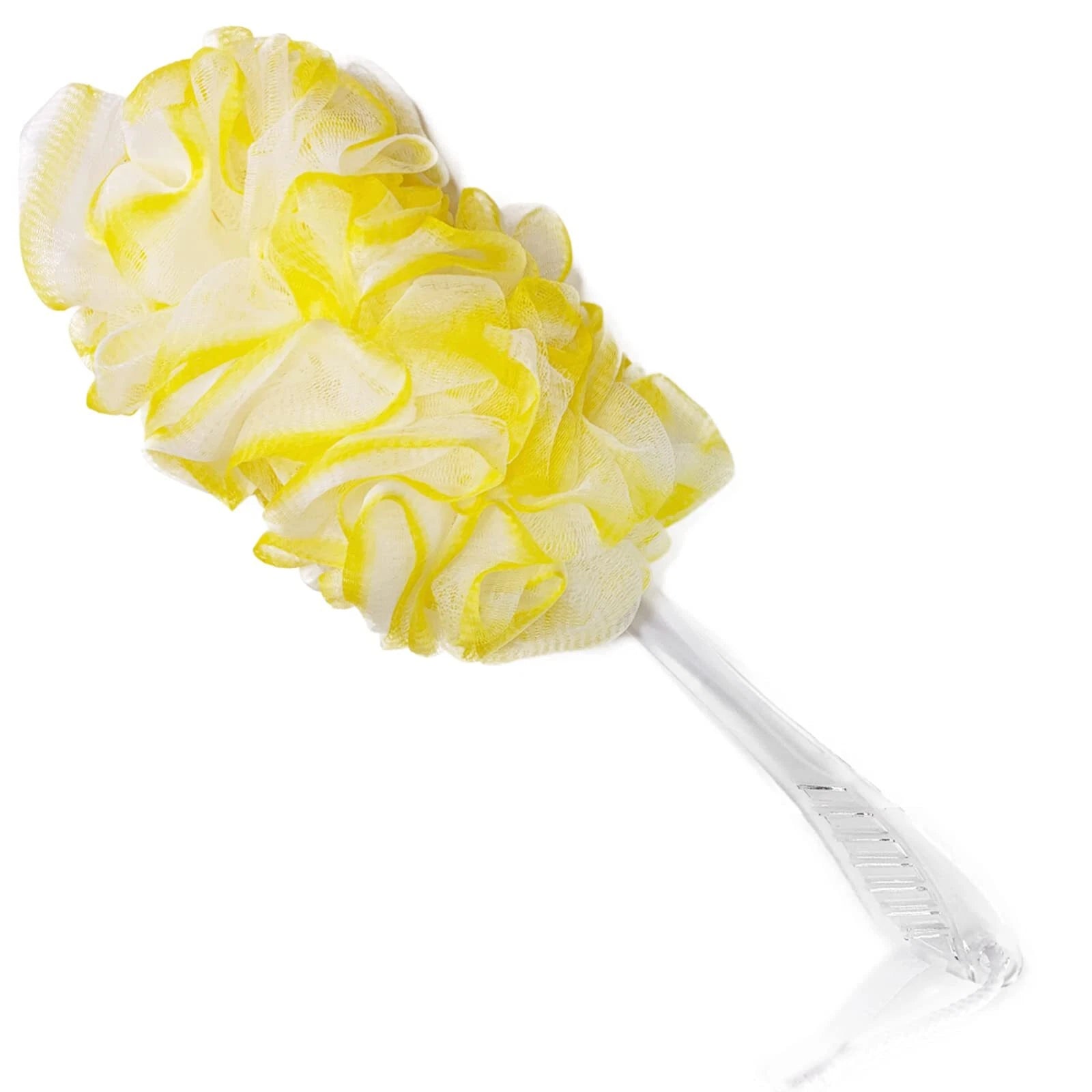 PPHAO - Back Bath Brush - Long Handle Shower Scrubber - Yellow Loofah Exfolia...