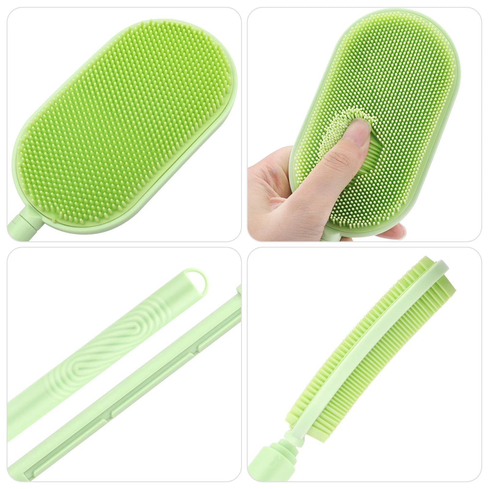 Telescopic Rotating Bath Brush Back Scrubber Long Handle Shower Body Exfoliator