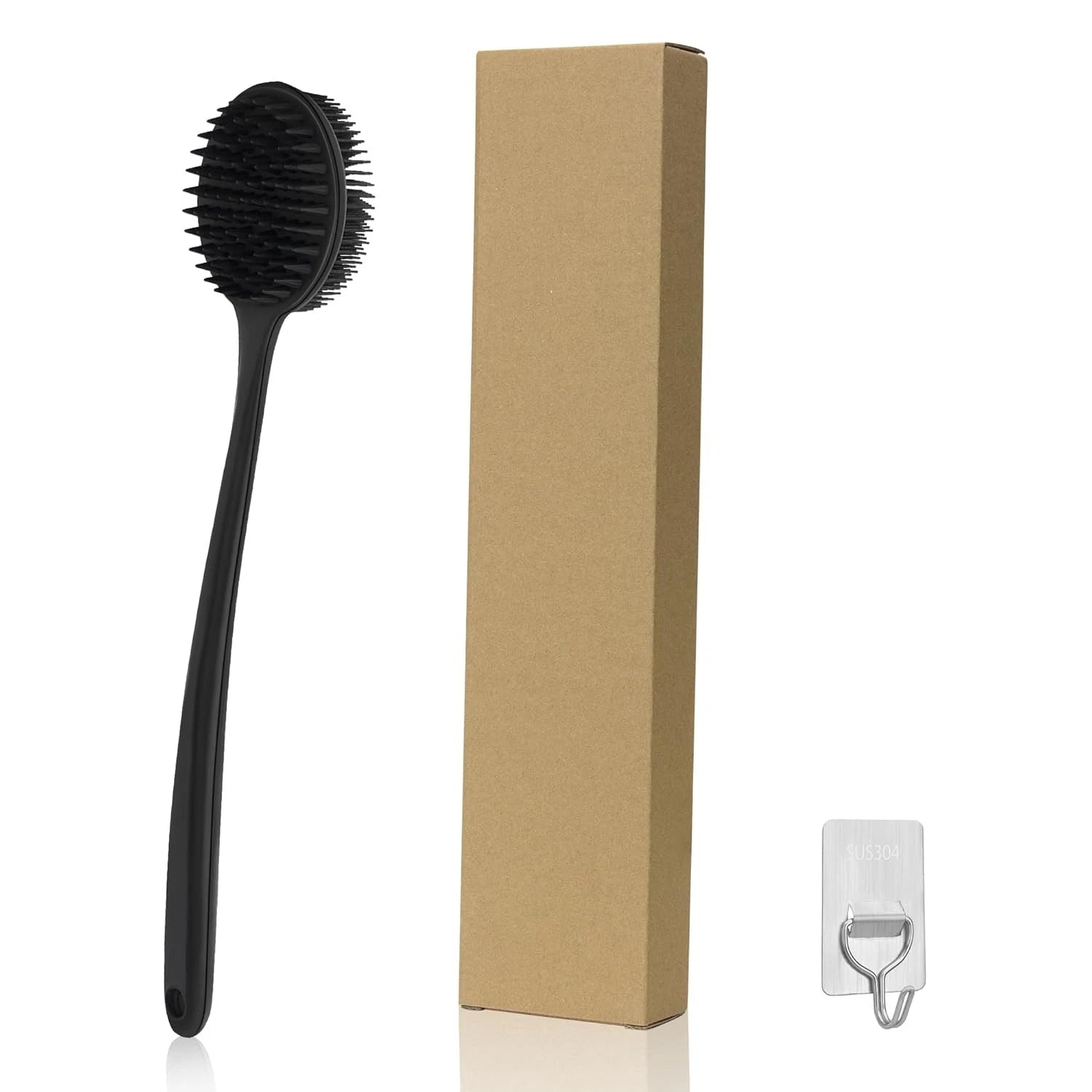 Women Back Massage Exfoliating Body for Silicone Shower Scrubber with Long Handl