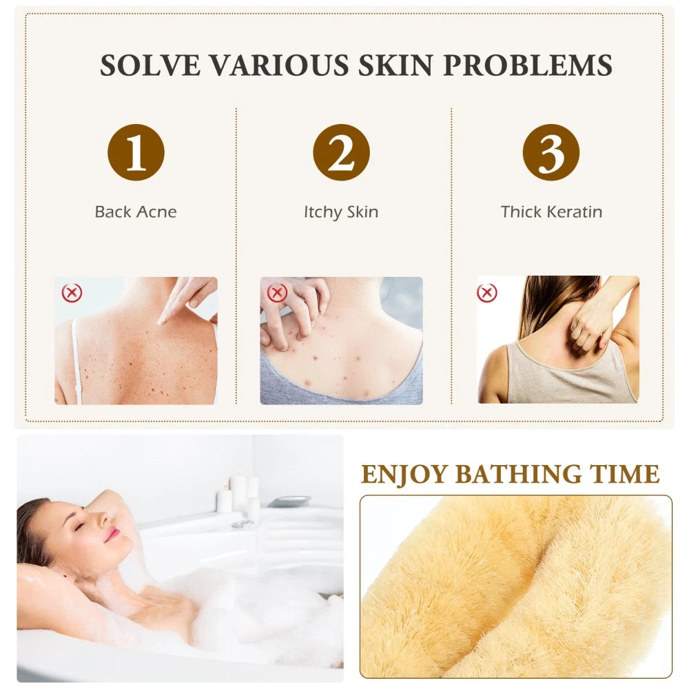 Sisal Shower Brush Body Exfoliator Scrubber Handheld Bath Back Scrubbing