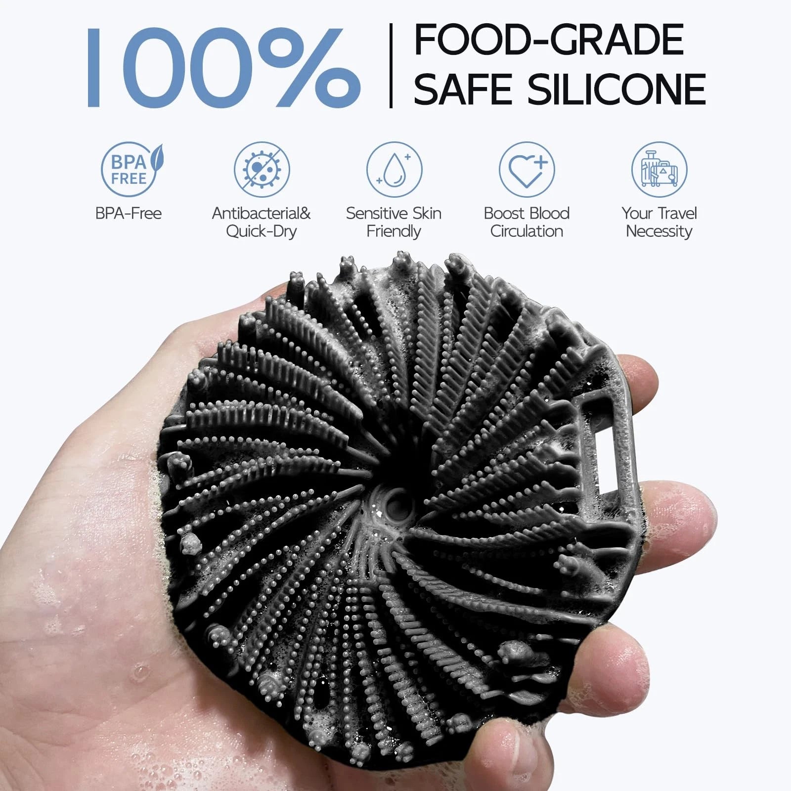 Silicone Body Scrubber, Exfoliating Body Wash Scrubbers Exfoliator, Shower Bo...