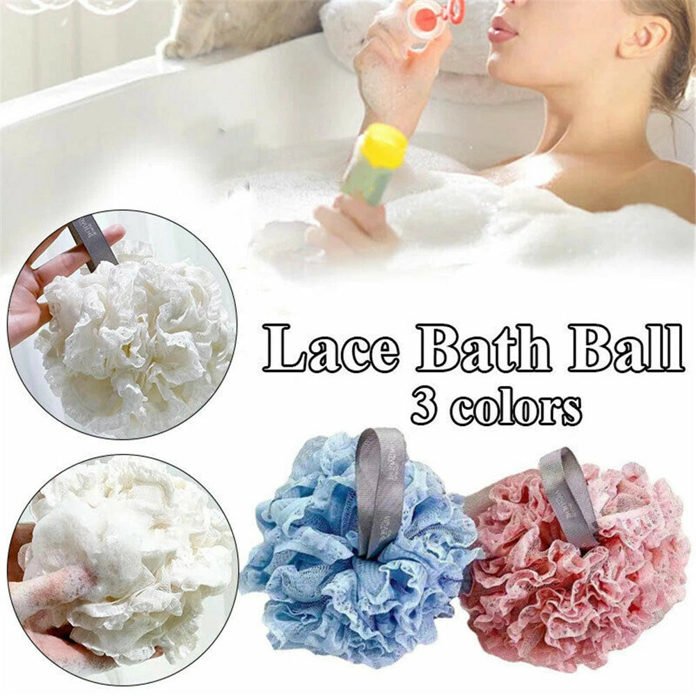 NEW Exfoliating Body Scrubber Sponge Flower Brush Puff Bath Loofah Mesh Shower