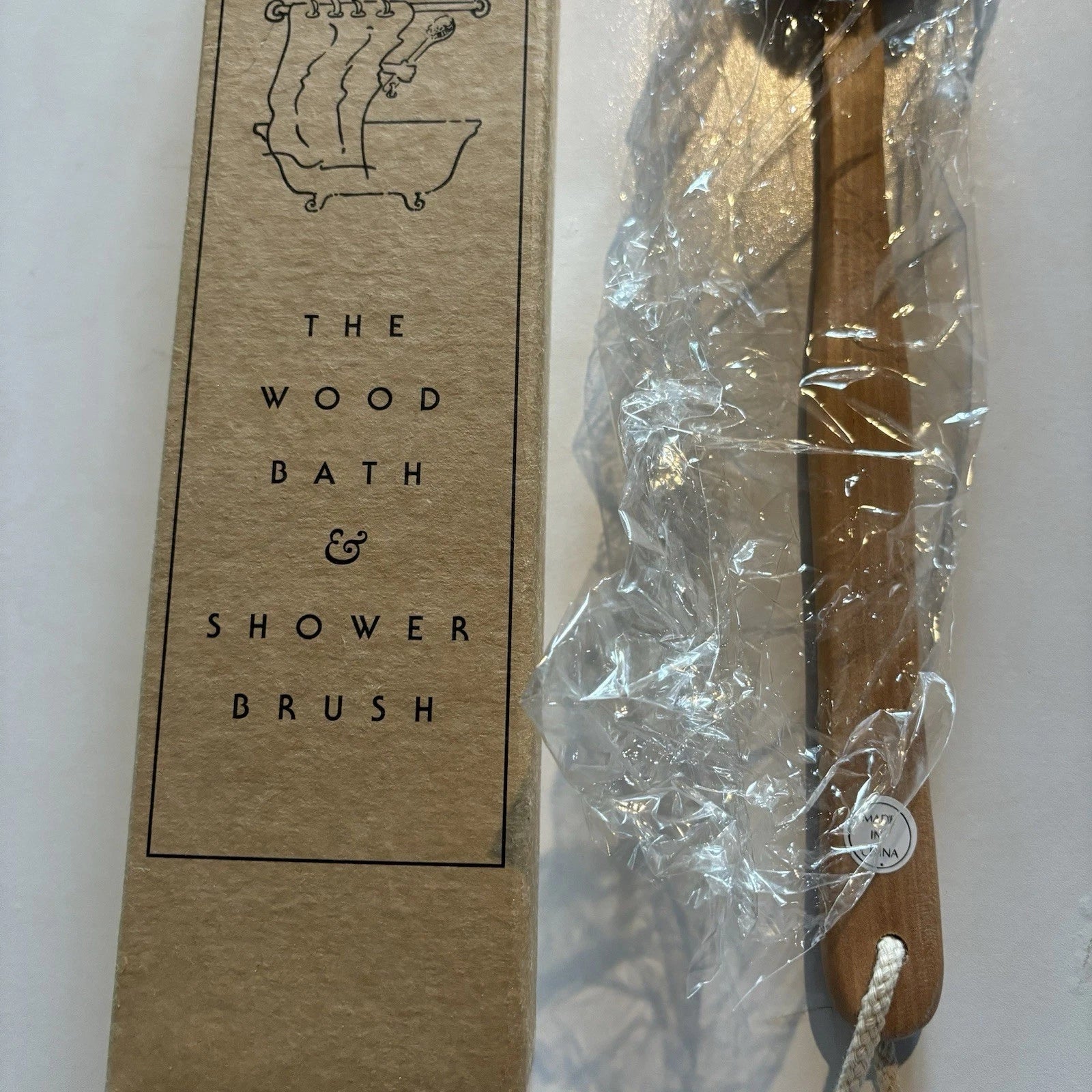 Vintage 1998 AVON The Wood Bath & Shower Brush Original Box NEW Exfoliating