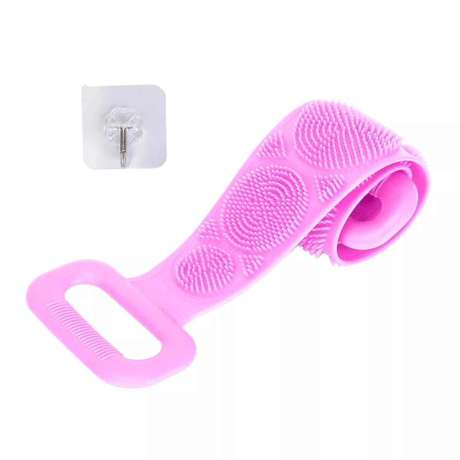 Silicone Back Scrubber Belt For Shower Exfoliating Foaming Body Wash Strap Brush