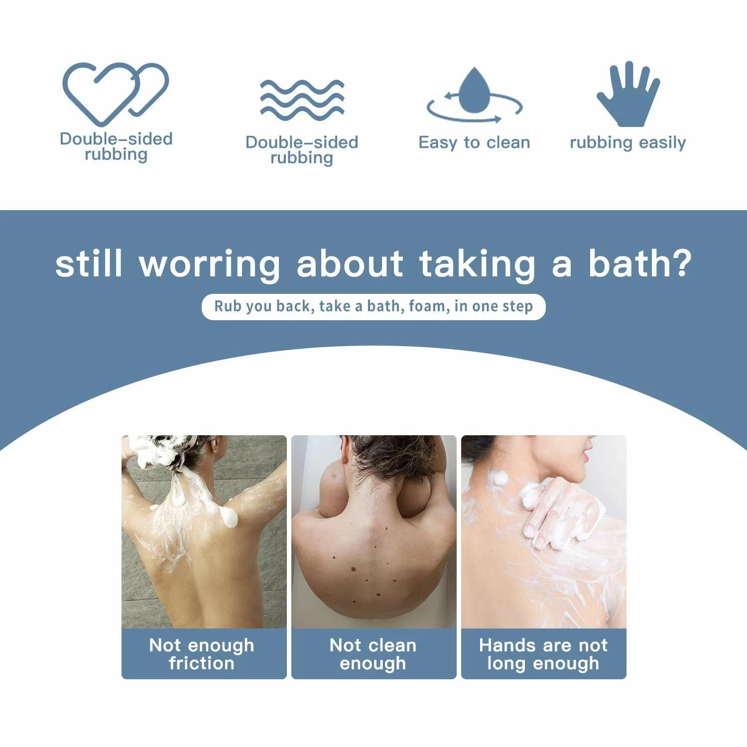 Silicone Body Scrubber Shower Bath Body Brush for Men Women Washer Exfoliating