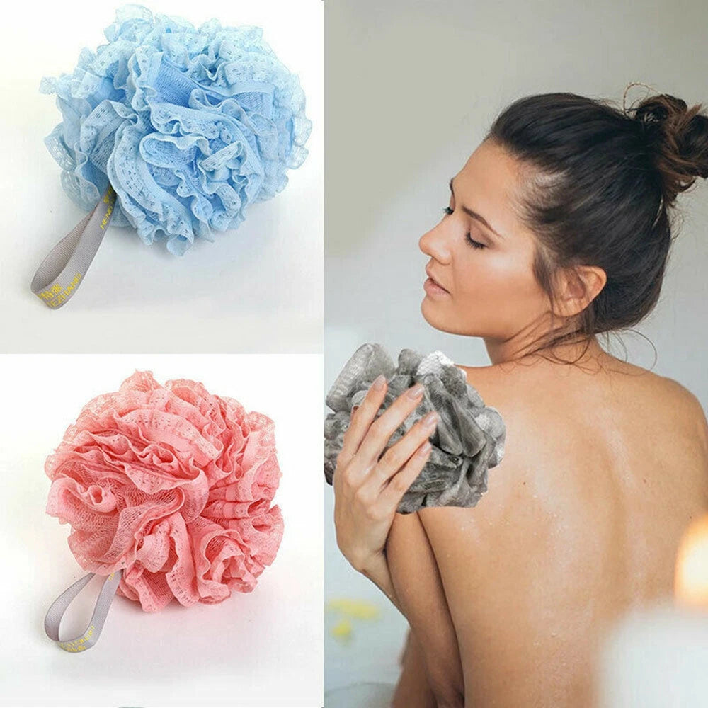 NEW Exfoliating Body Scrubber Sponge Flower Brush Puff Bath Loofah Mesh Shower