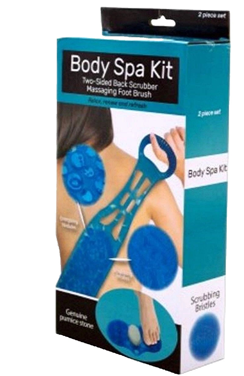 Spa Kit Body Back & Foot 2pcs Gift Idea Pumice Stone Bath Massager Skin Scrubber