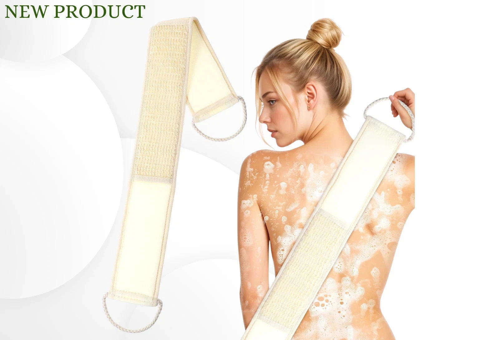 Natural Loofah Back Scrubber - Exfoliating Shower Sponge (1PC)