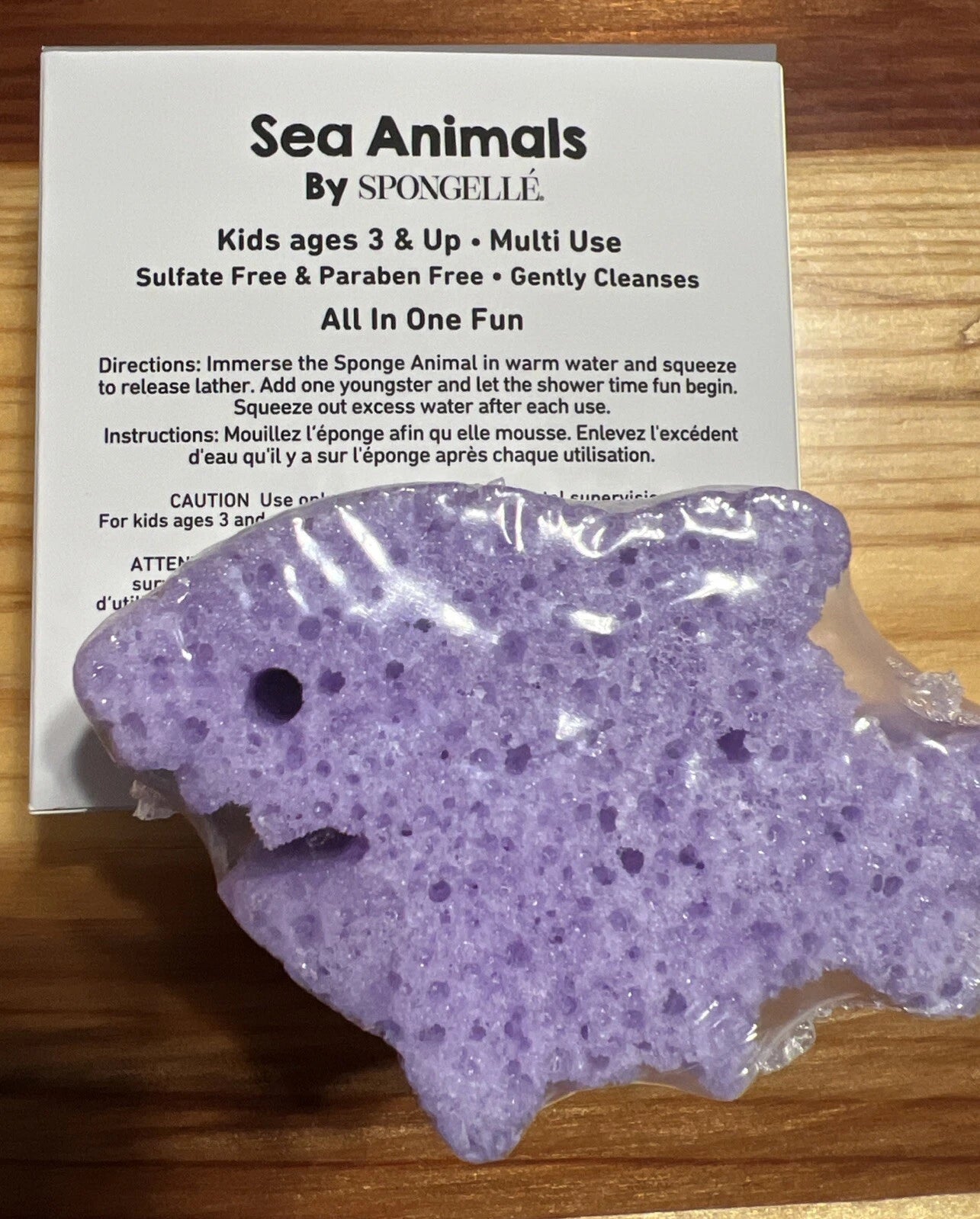 Spongelle Sea Animals ~ SAMMY SHARK Infused Bath Body Wash Sponge Buffer 2.5oz