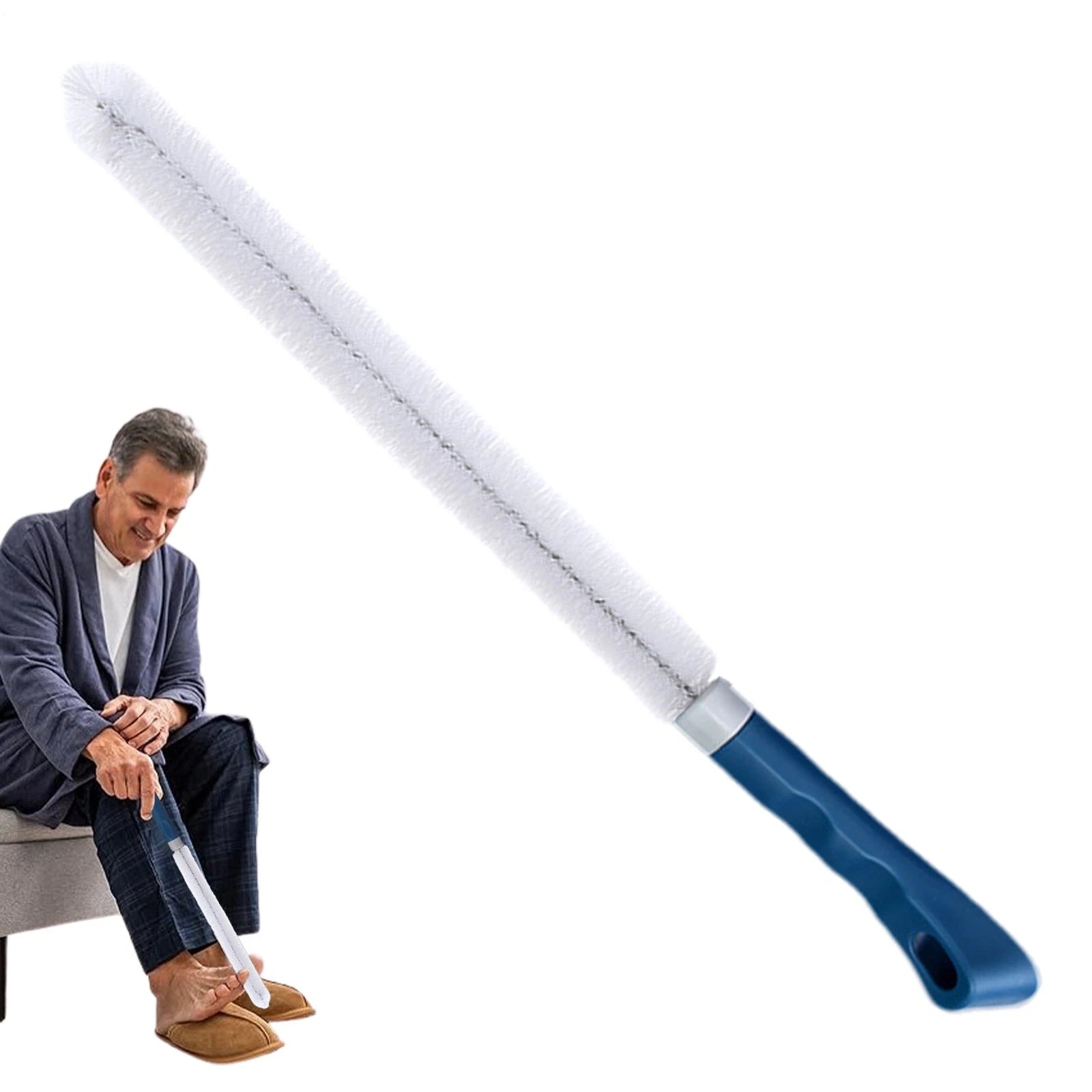 Toe Cleaning Brush 39CM Foot Scrubber In Shower With Long Handle Scrubber Brush