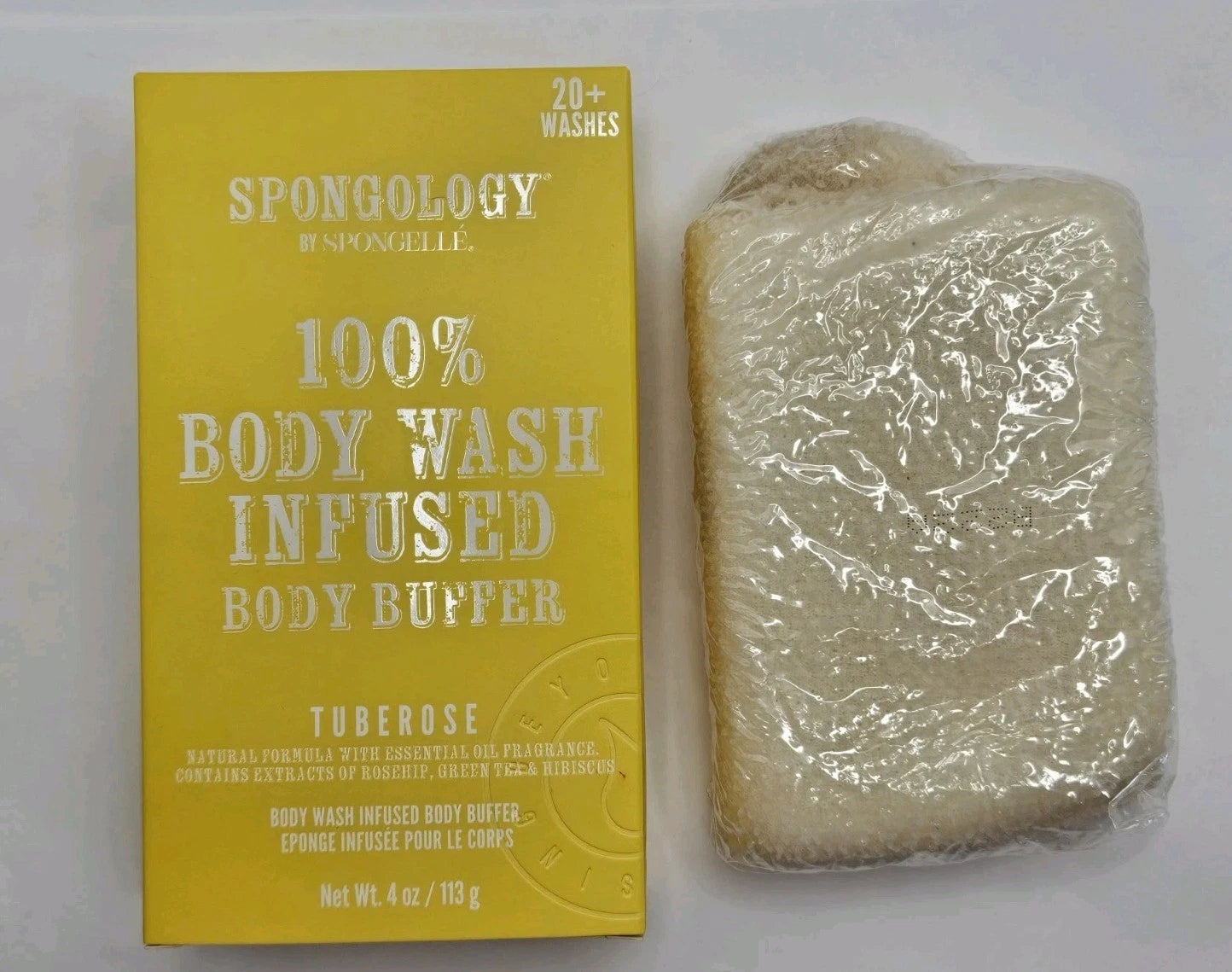 Spongelle Spongology Body Wash Infused Body Buffer Tuberose 4oz NEW 20+ Washes