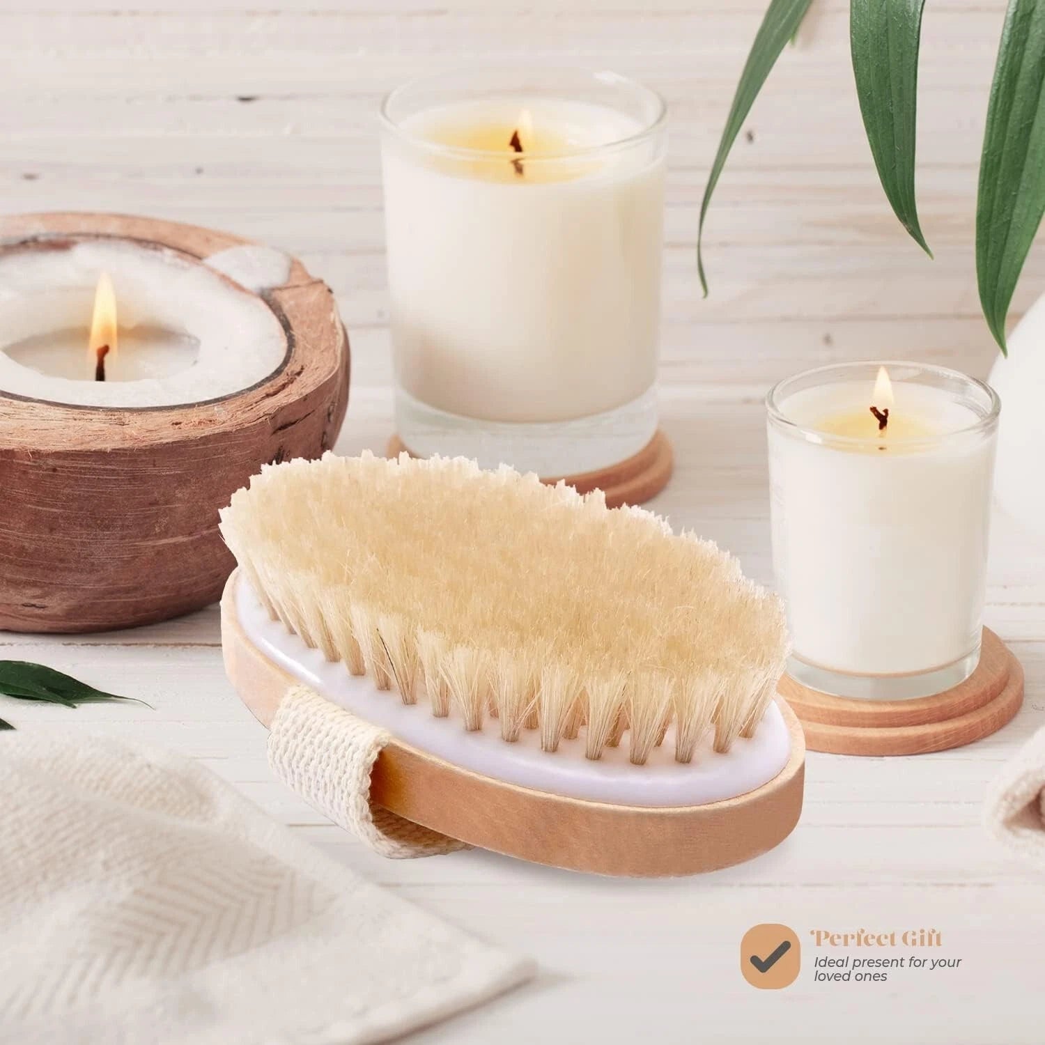 TADA Soft Bristle Body Brush; Exfoliating, Gentle, Boar Bristles, Eco-Friendly