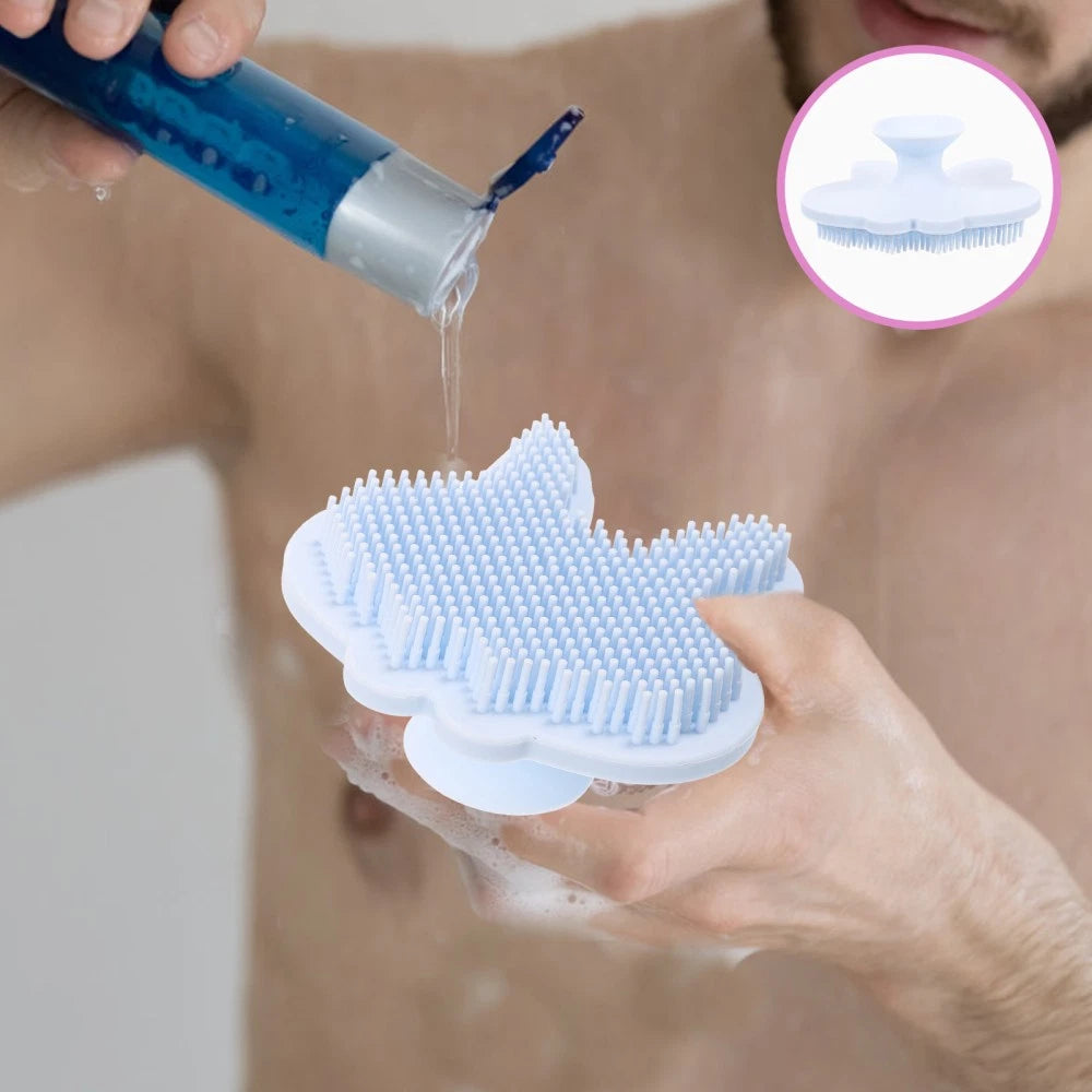 Silicone Bath Brush Child Baby Shower Exfoliating Scrubber Double-sided