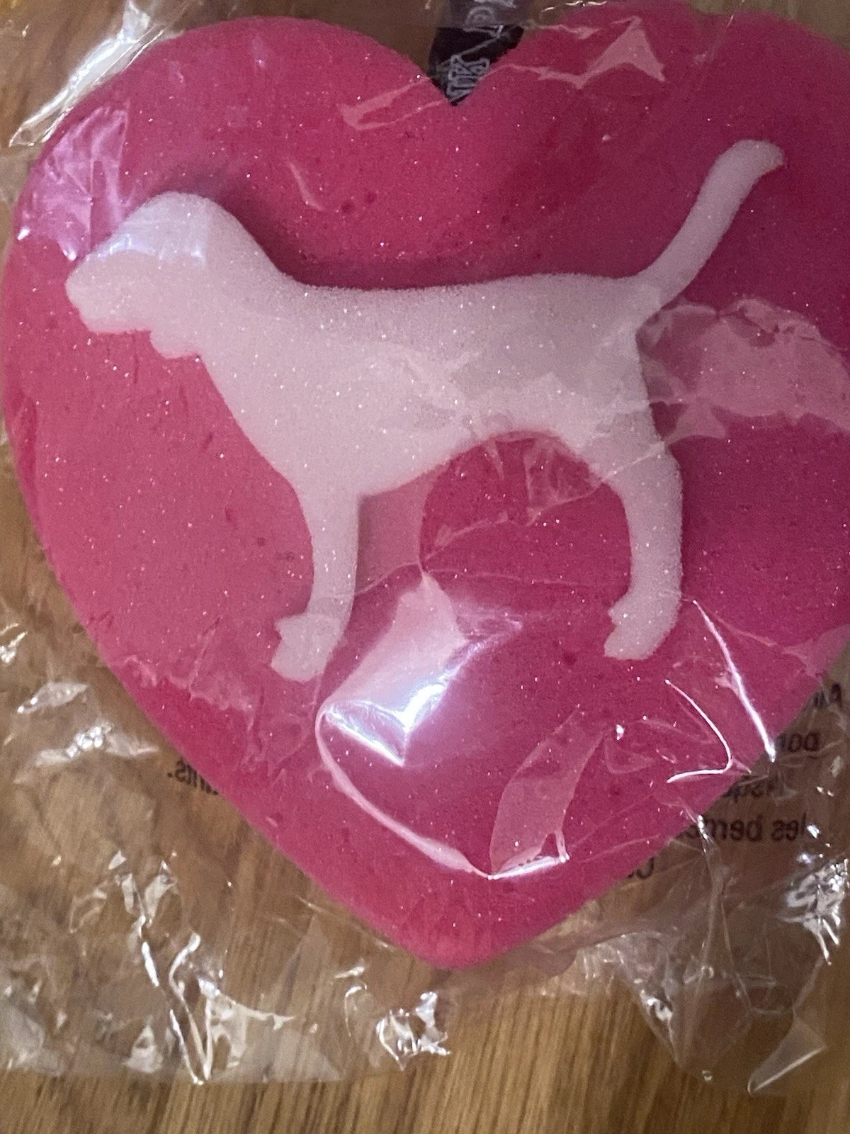 Victoria Secret Pink Heart Shaped Sponge Dog Logo Loofa