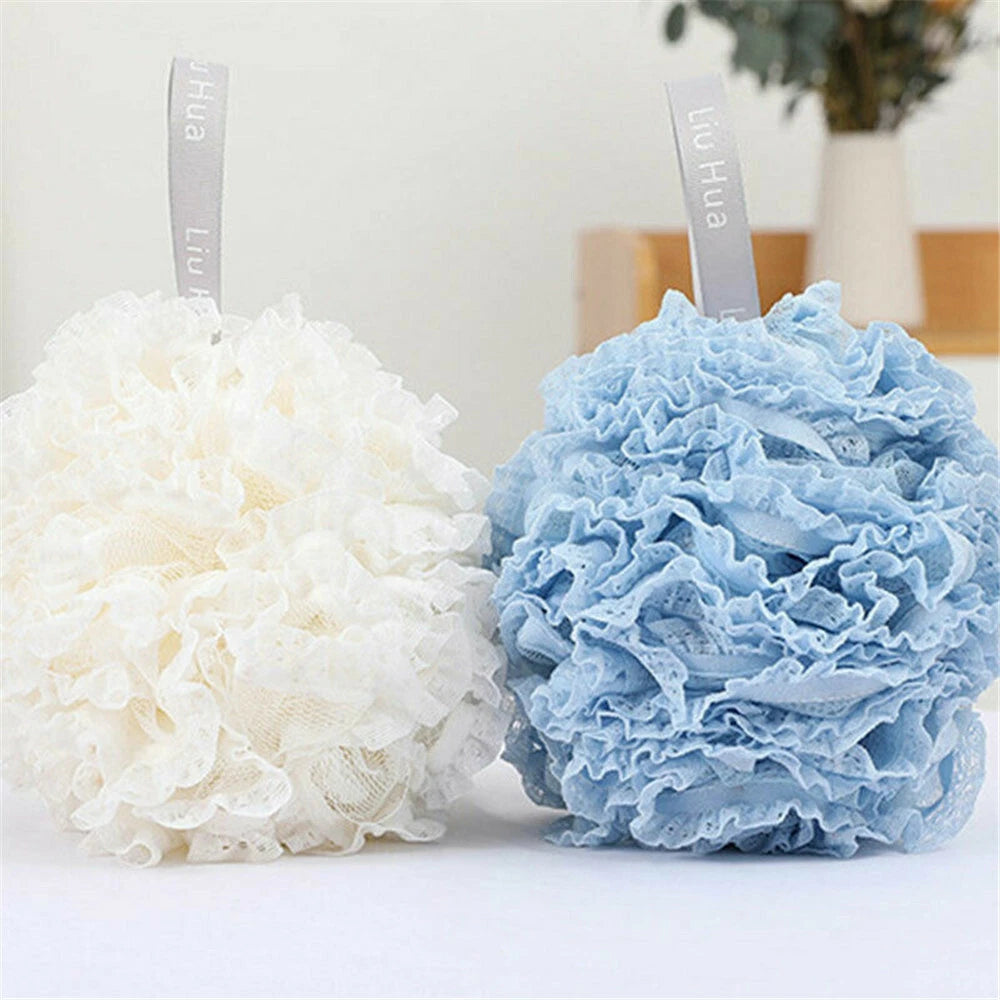 NEW Exfoliating Body Scrubber Sponge Flower Brush Puff Bath Loofah Mesh Shower