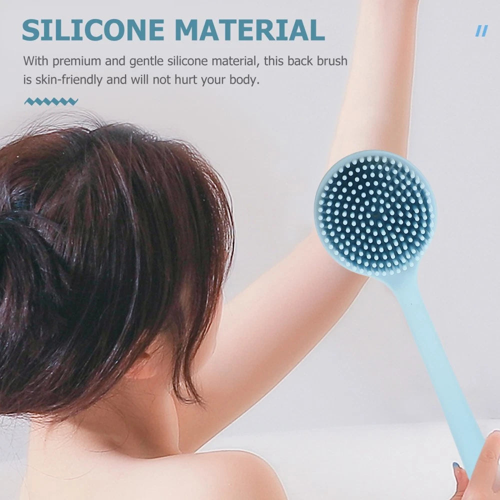 Silicone Bath Brush Man Body Scrubber with Handle Back for Shower
