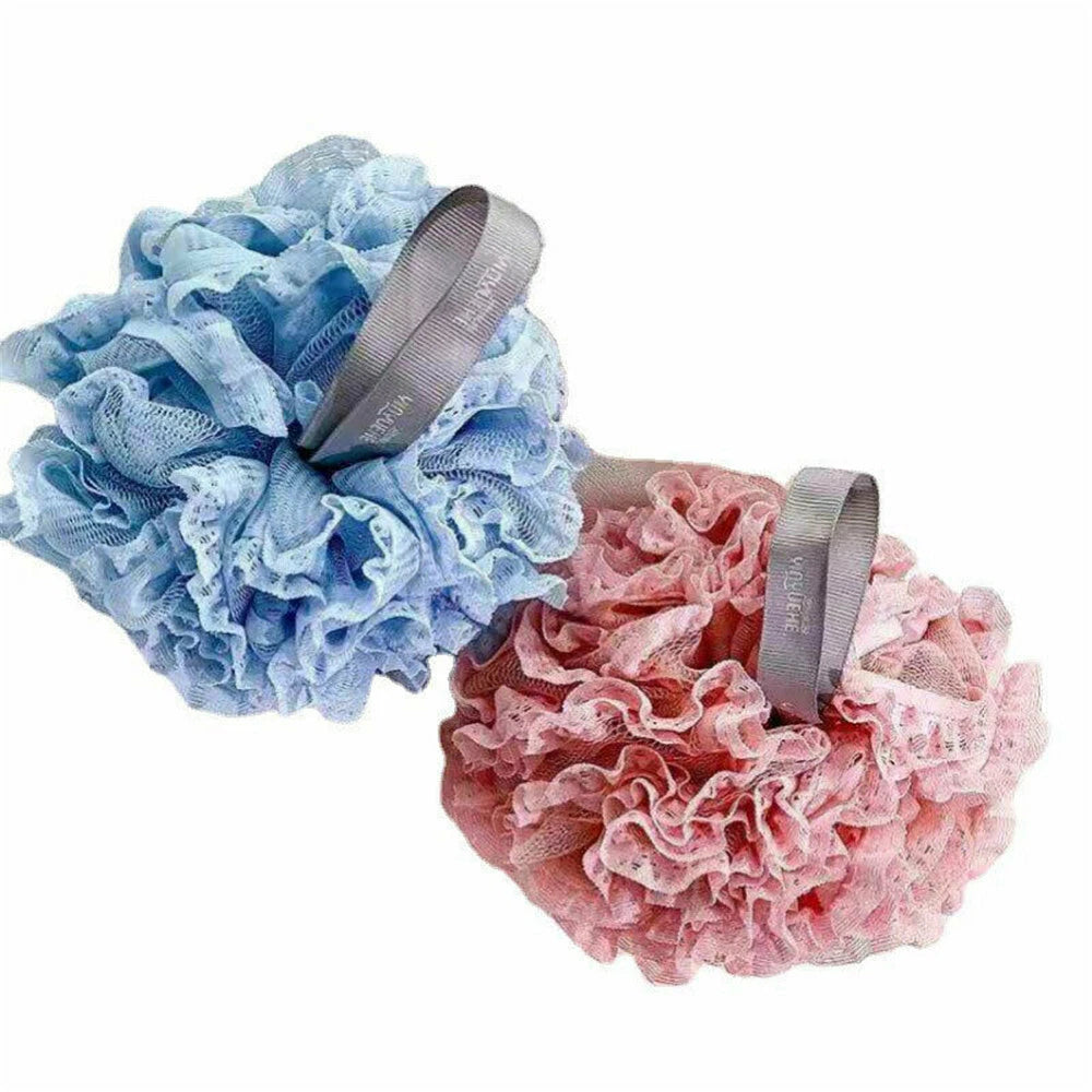 NEW Exfoliating Body Scrubber Sponge Flower Brush Puff Bath Loofah Mesh Shower