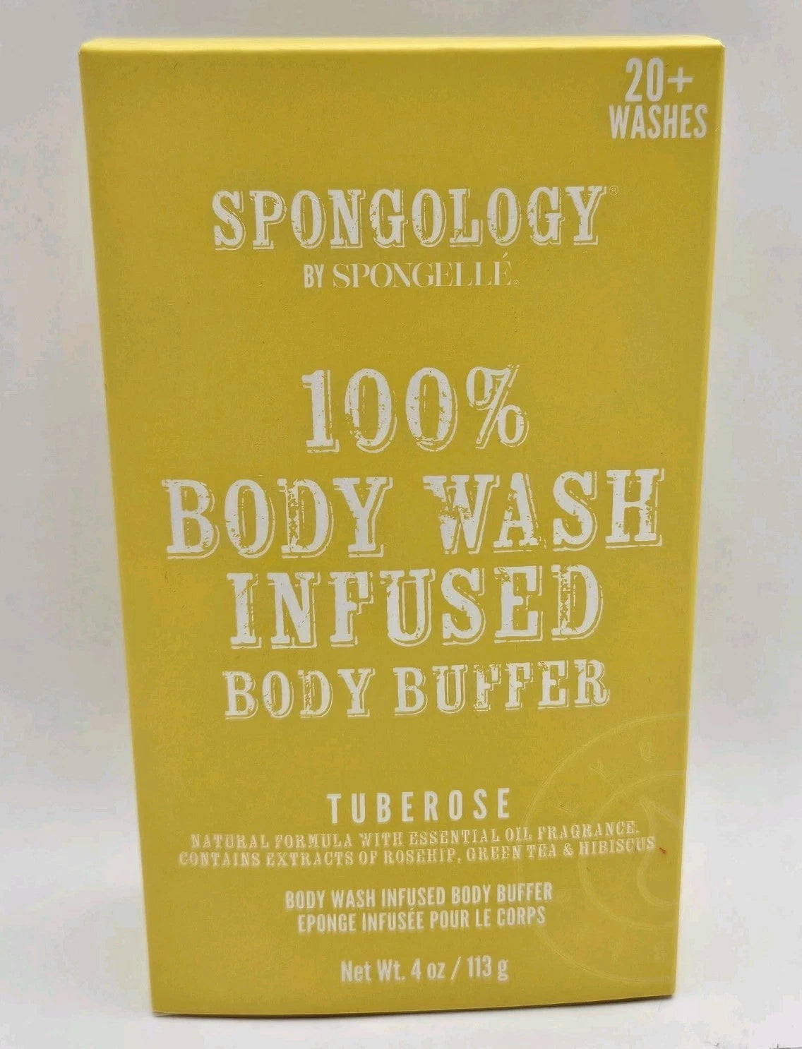 Spongelle Spongology Body Wash Infused Body Buffer Tuberose 4oz NEW 20+ Washes