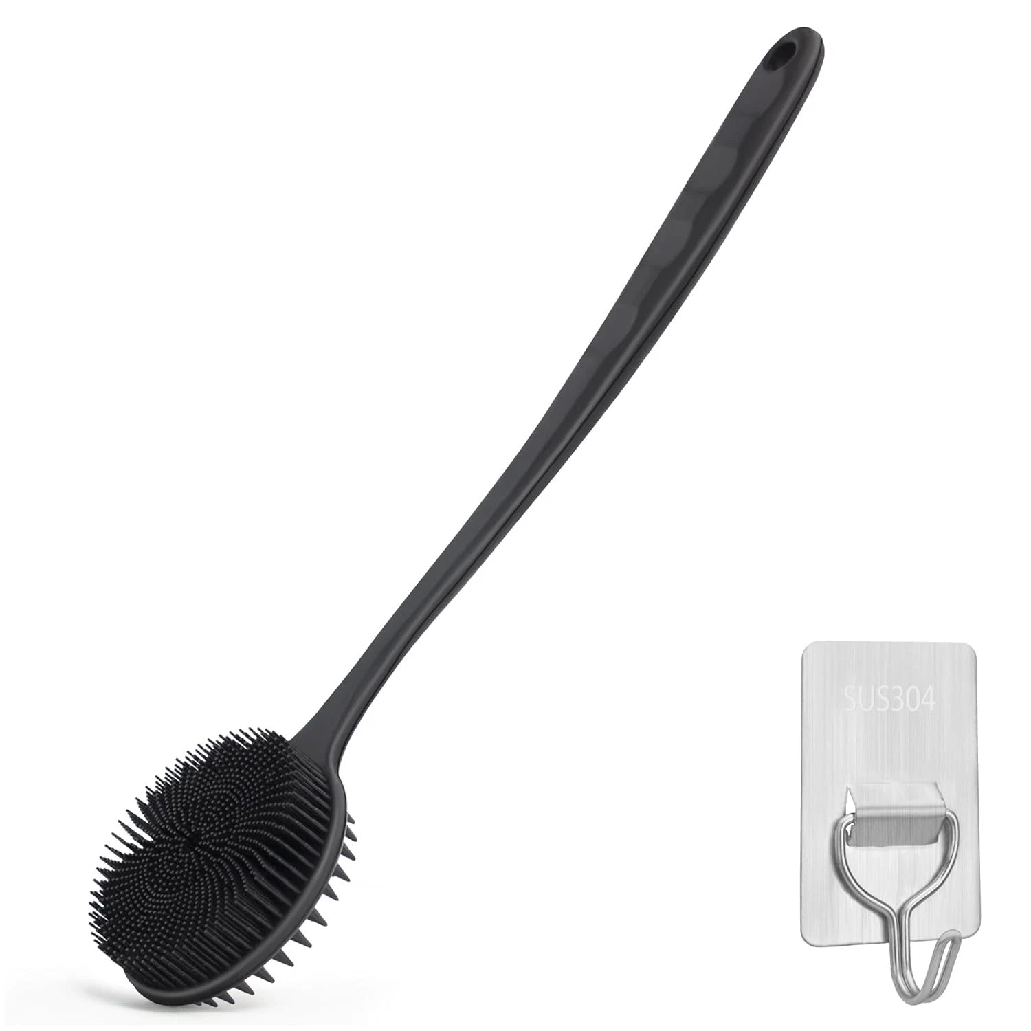 Women Back Massage Exfoliating Body for Silicone Shower Scrubber with Long Handl