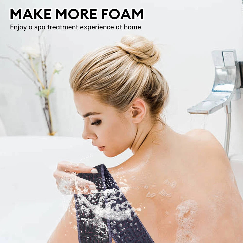 Washing Back Strap Bath Brush Exfoliator Back Shower Strap Back Scrubbing Towel