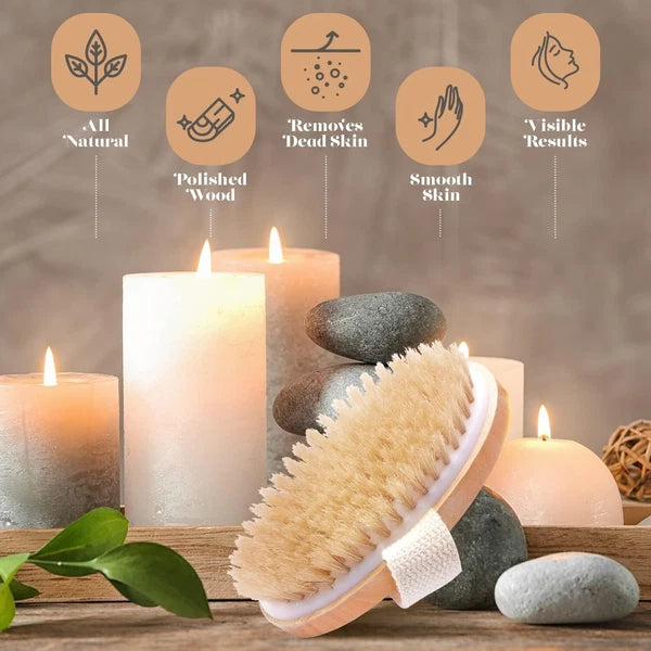 TADA Soft Bristle Body Brush; Exfoliating, Gentle, Boar Bristles, Eco-Friendly