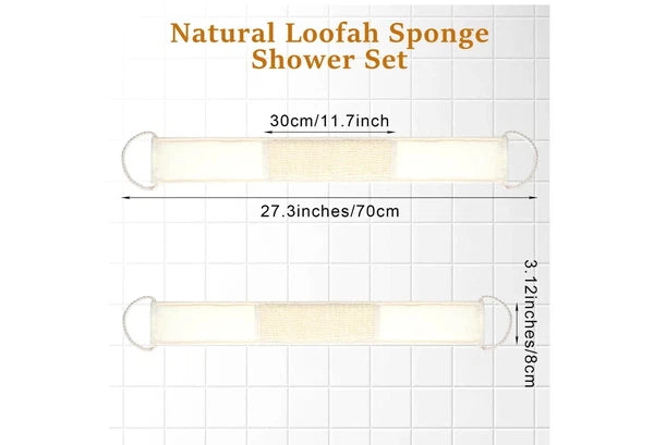 Natural Loofah Back Scrubber - Exfoliating Shower Sponge (1PC)
