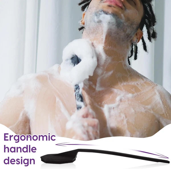 Vwmyq Silicone Back Scrubber for Shower,back Washer for Shower Men, Lengthen Bat