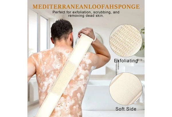 Natural Loofah Back Scrubber - Exfoliating Shower Sponge (1PC)