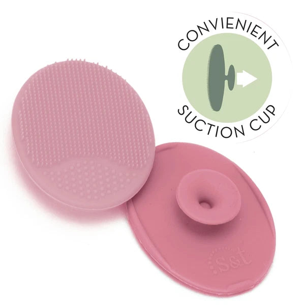 Pink Exfoliating Massaging Cradle Cap Bath Brushes 2"x2.5" Baby 2 Pack