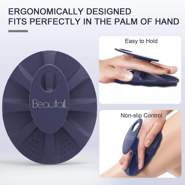 Silicone Body Scrubber Shower Bath Wash Brush Gentle Exfoliating Scrub Cleans...