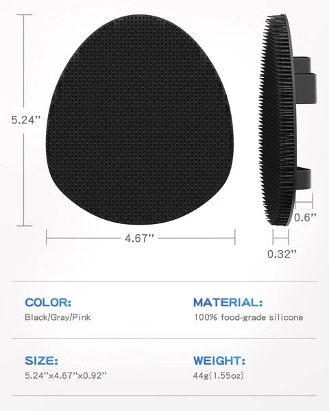 Silicone Back Scrubber(Thick Bristles) & Soft Bath Glove Set, Super-Exfoliati...