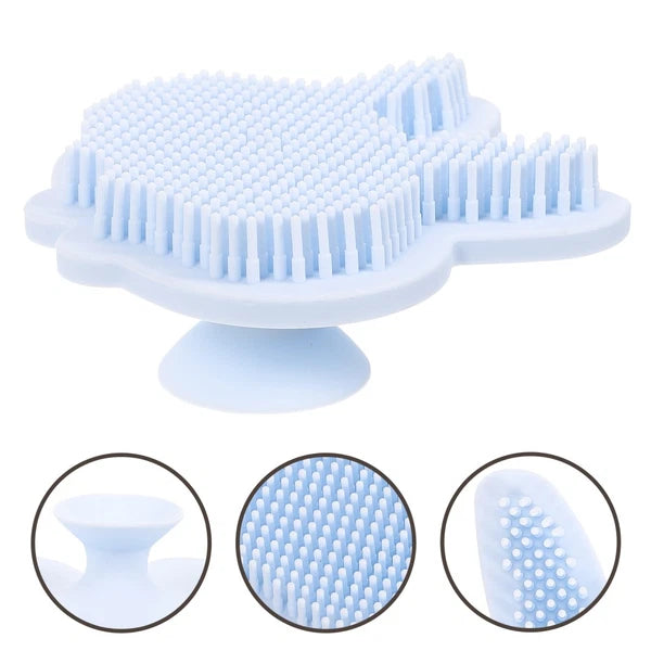 Silicone Bath Brush Child Baby Shower Exfoliating Scrubber Double-sided