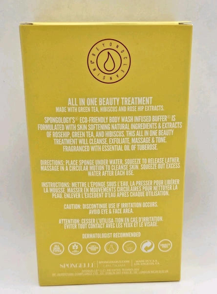 Spongelle Spongology Body Wash Infused Body Buffer Tuberose 4oz NEW 20+ Washes