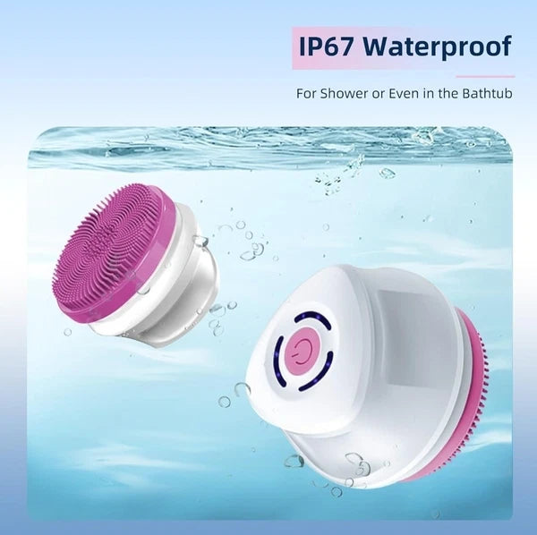 Shower Back Scrubber with Five Body Brush Head, Rechargeable ; Detachable Long