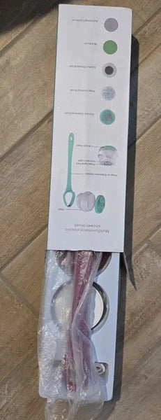 Shower Back Scrubber with Five Body Brush Head, Rechargeable ; Detachable Long