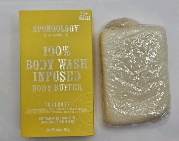Spongelle Spongology Body Wash Infused Body Buffer Tuberose 4oz NEW 20+ Washes