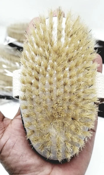 Wooden Bath Shower Brush With Removable Handle, Long Handle Back Scrubber