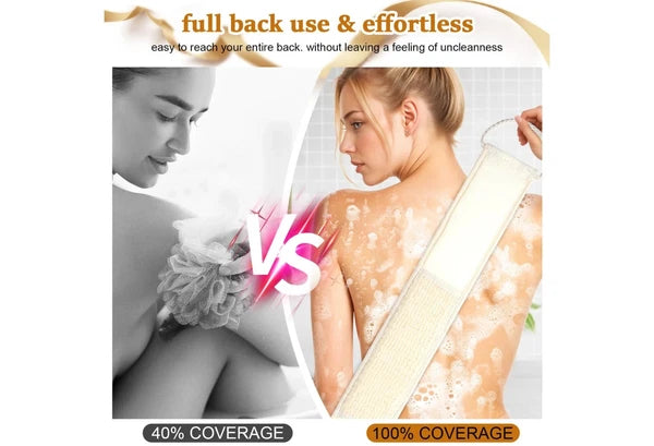 Natural Loofah Back Scrubber - Exfoliating Shower Sponge (1PC)