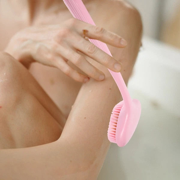 Back Exfoliating Brush Body Bath Brush Portable Back Scrubber Back Lotion