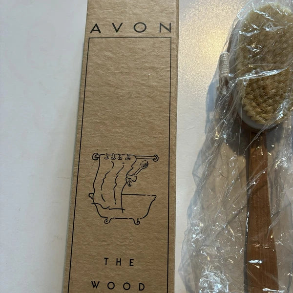 Vintage 1998 AVON The Wood Bath & Shower Brush Original Box NEW Exfoliating