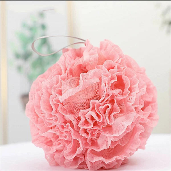 NEW Exfoliating Body Scrubber Sponge Flower Brush Puff Bath Loofah Mesh Shower