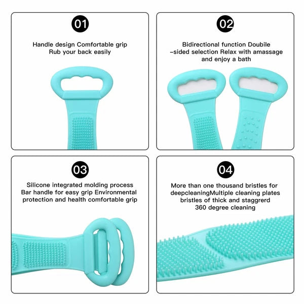 Silicone Body Scrubber Shower Bath Body Brush for Men Women Washer Exfoliating