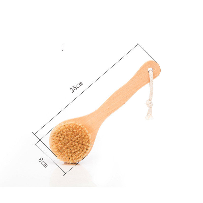 Natural wood bath brush with bristles