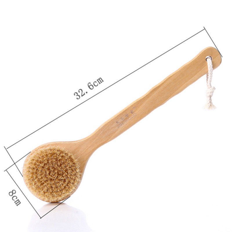 Natural wood bath brush with bristles