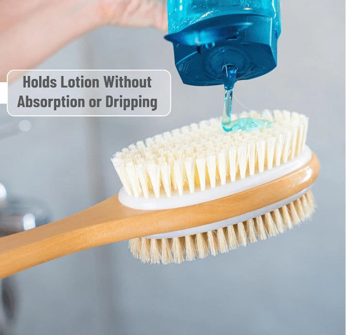 Body Back Bath Brush Shower Scrubber Soft Bristles Long Handle Double Sided