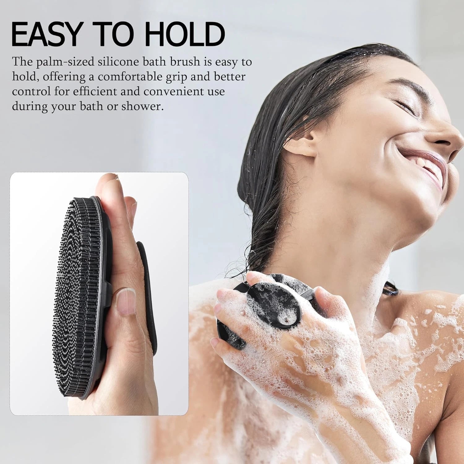 Food-Grade Soft Silicone Body Scrubber Shower Brush Handheld Cleansing Skin Brus