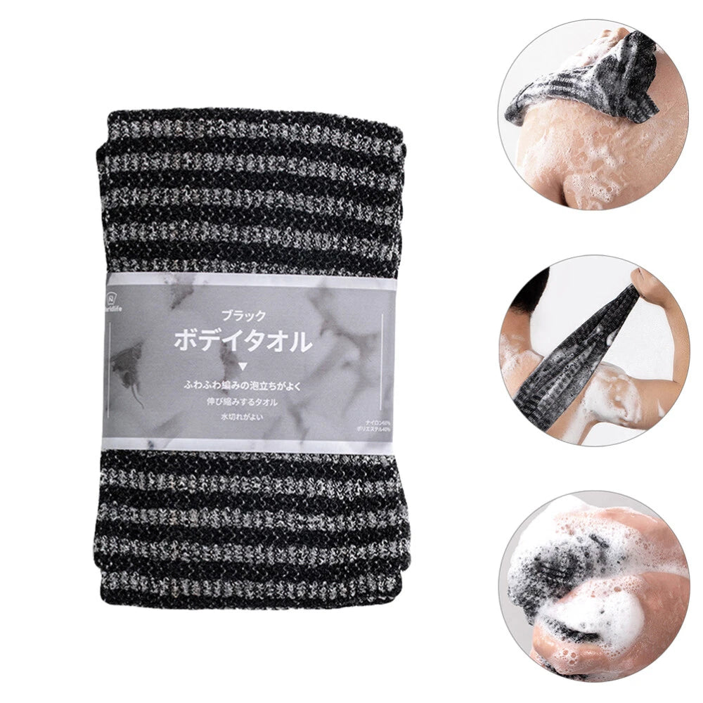 2 Pc Bath Towel Silicone Shower Brush Back Exfoliator Massage