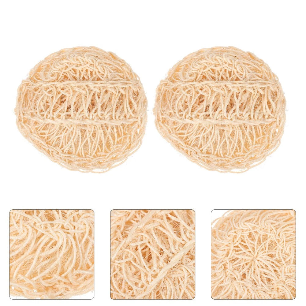 2 Pcs Sisal Bath Brush Mother Man Scrubber for Body Bathing Balls